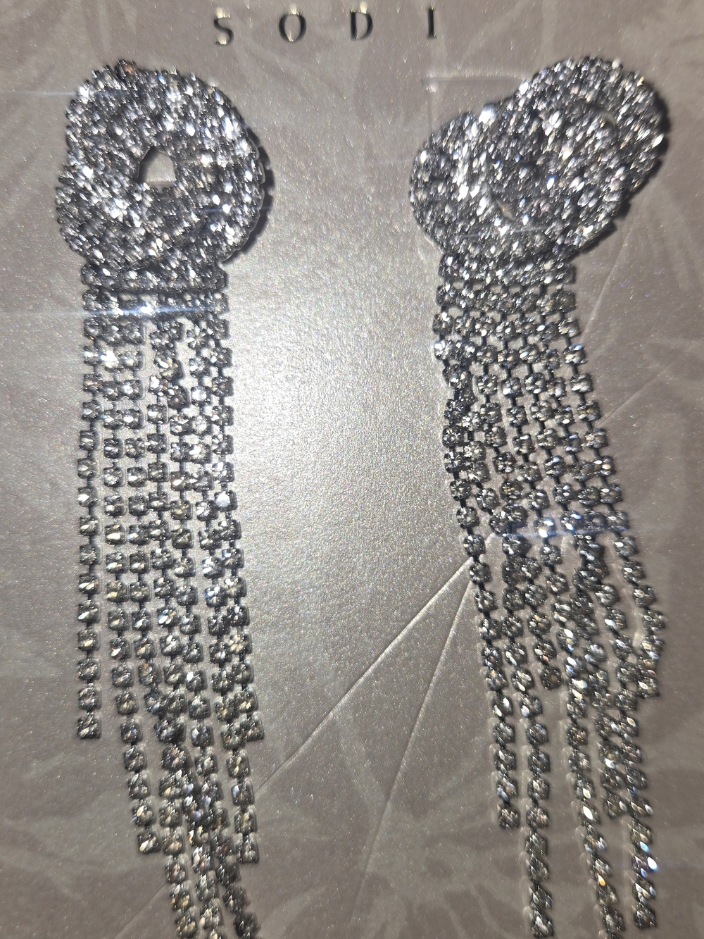 Thalia Sodi Silver Rhinestone Fringe Drop Earrings - Picture 2 of 2